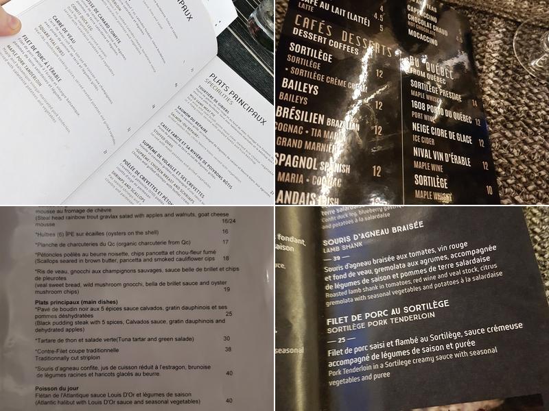 Le Repaire Menu