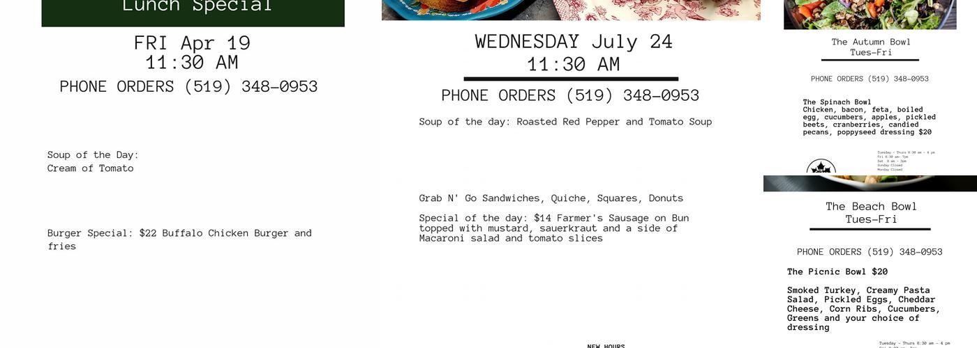 Sugar Maple RESTAURANT Menu