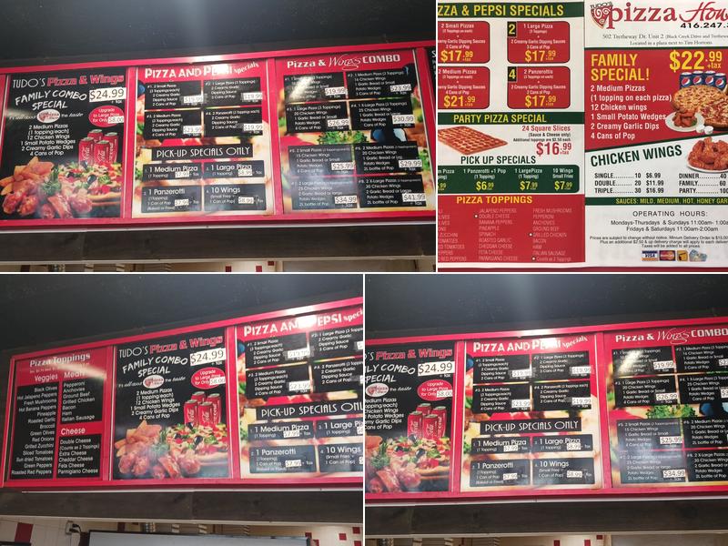 tudo’s Pizza House Menu