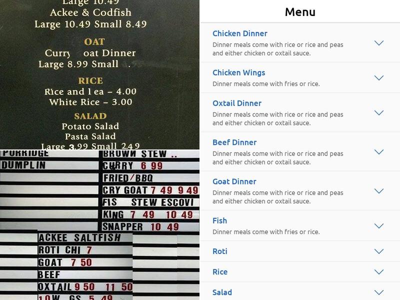 First Class Delites Menu