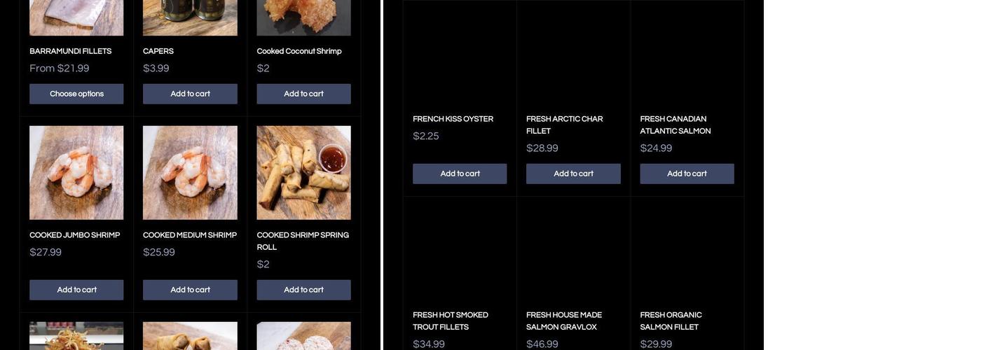 Pisces Gourmet Seafood Specialty Shop Menu