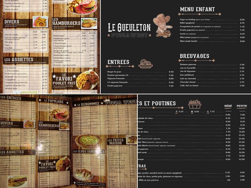 Restaurant le Gueuleton Menu