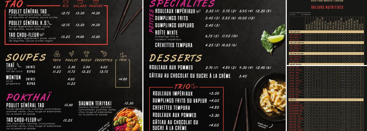 Thaïzone Menu