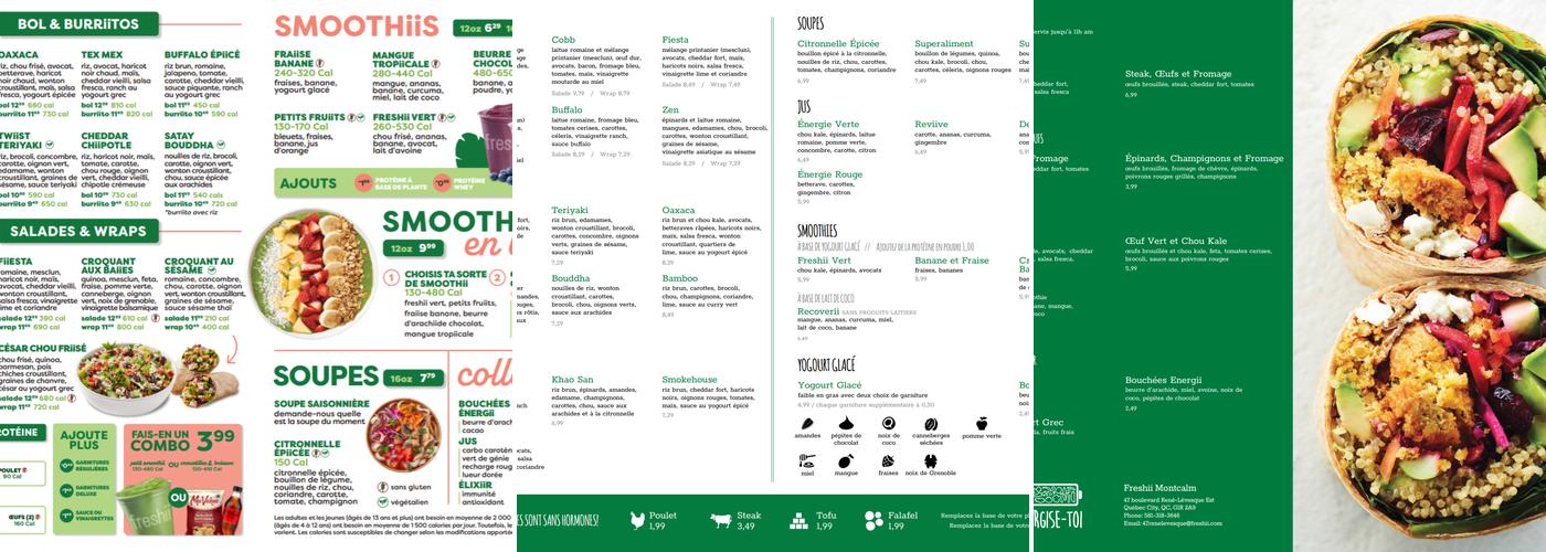 Freshii Menu