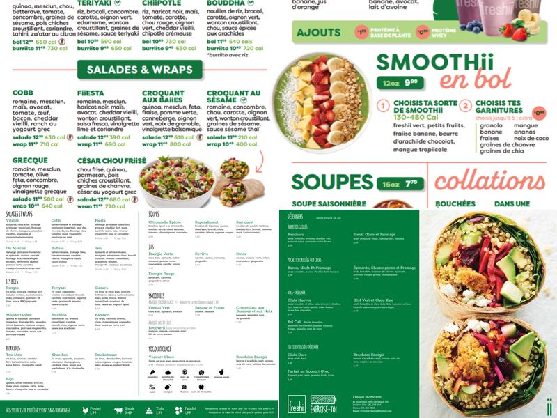 Freshii Menu