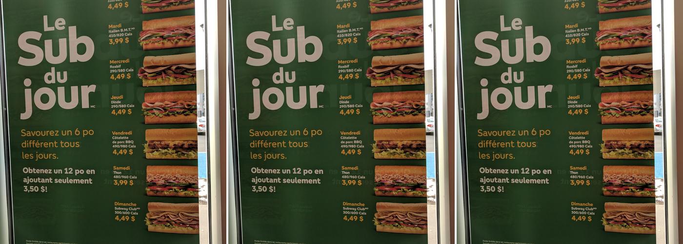Subway Menu