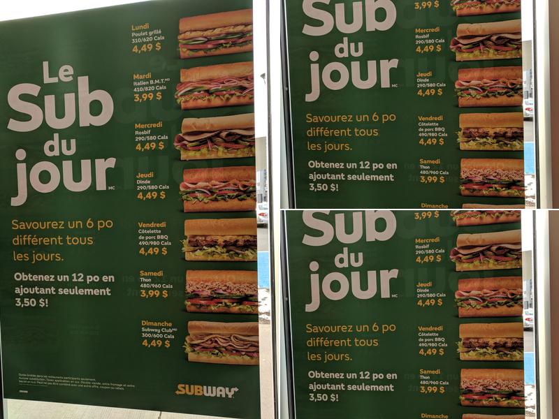 Subway Menu