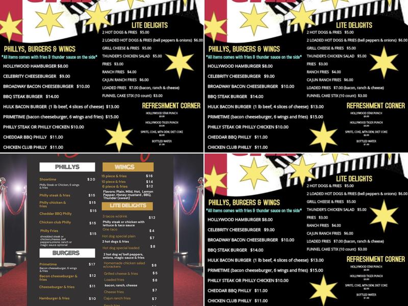 Hollywood grill food truck Menu