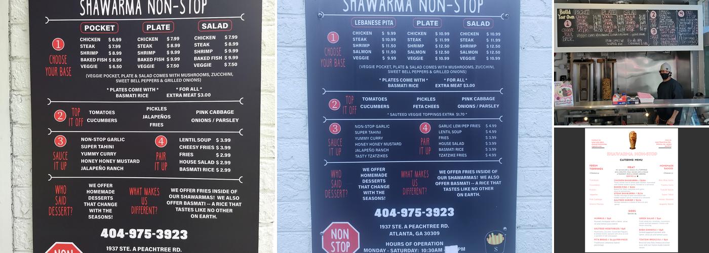 Shawarma Non-Stop Menu