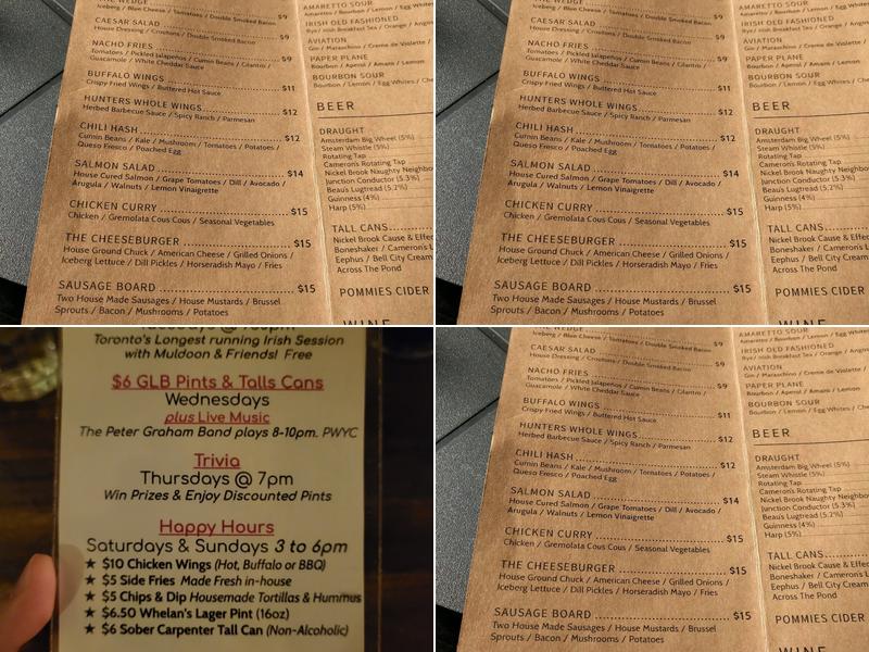 Whelan's Gate Menu
