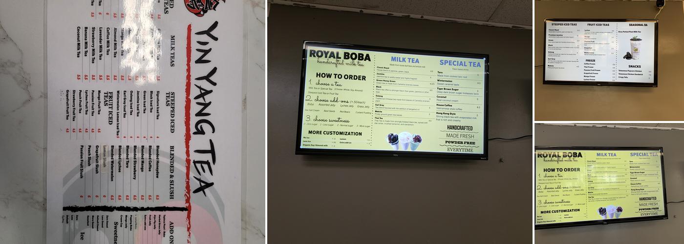 Yin Yang Tea — West Nashville Menu