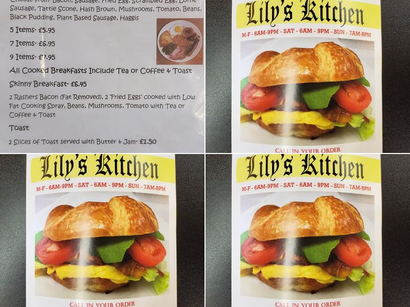 Lily's Kitchen Menu