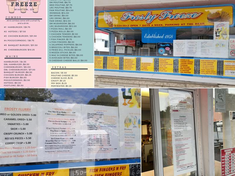 Frosty Freeze Menu