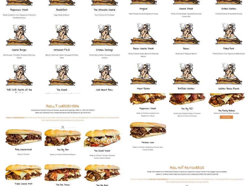 Philthy Philly's Menu