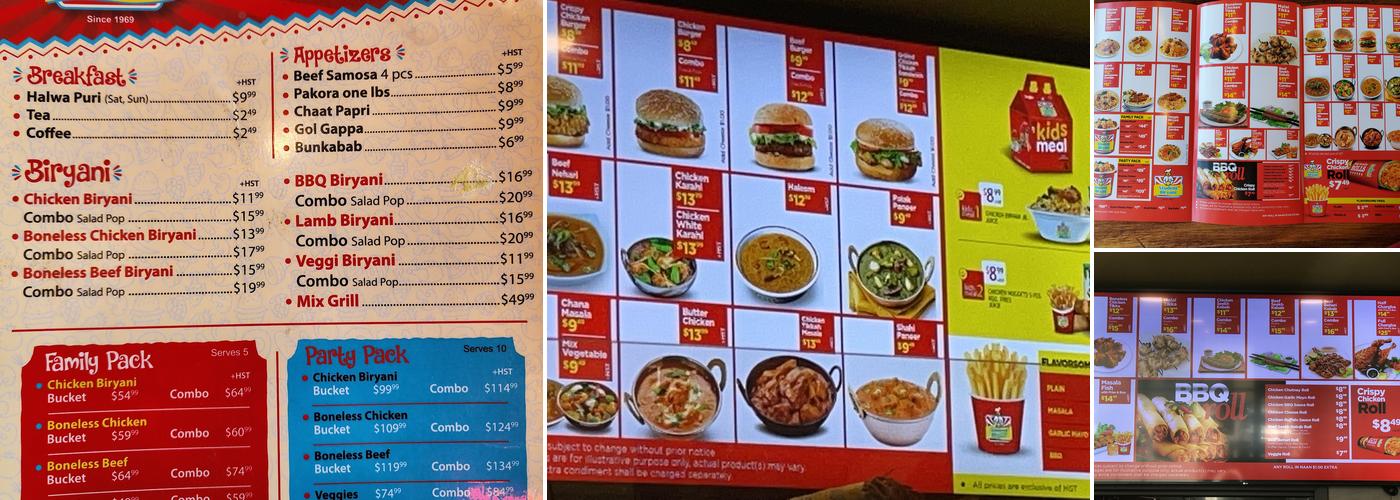 Student Biryani Menu