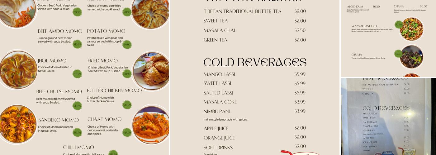 Tsampa Cafe Menu
