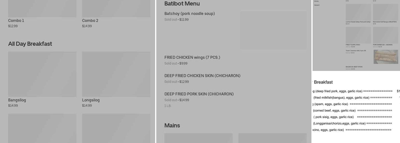 Batibot Menu