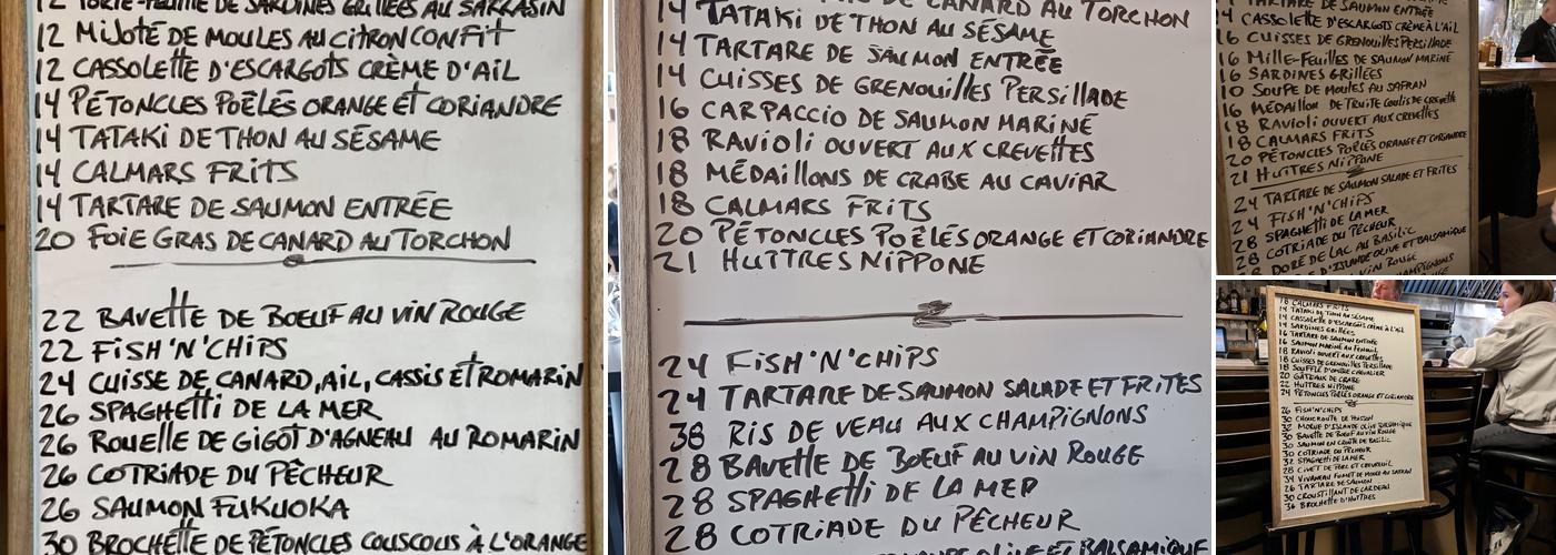 Restaurant L'Ostrea Menu