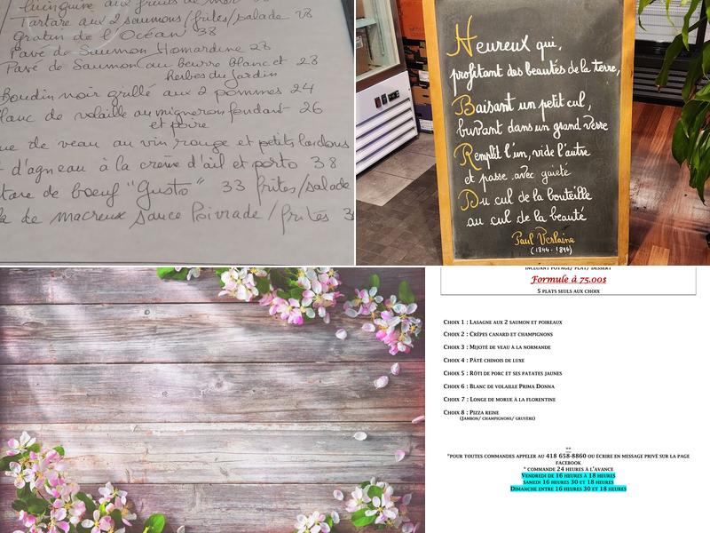 Gusto Saveurs Authentiques Menu