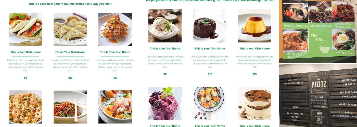 Pho pho Menu