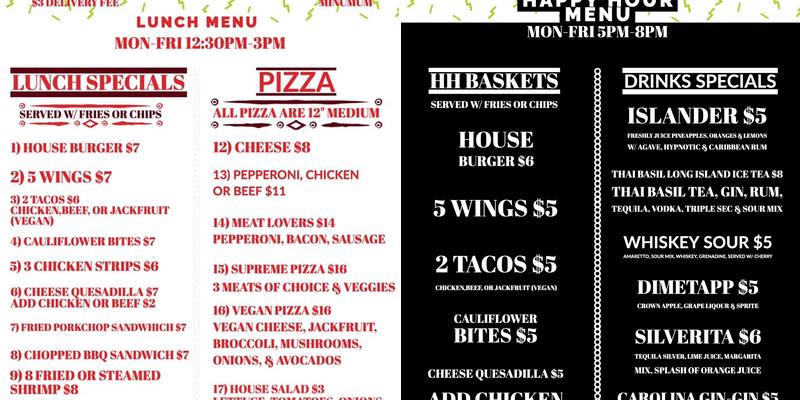 Felicity Bar & Grill Menu