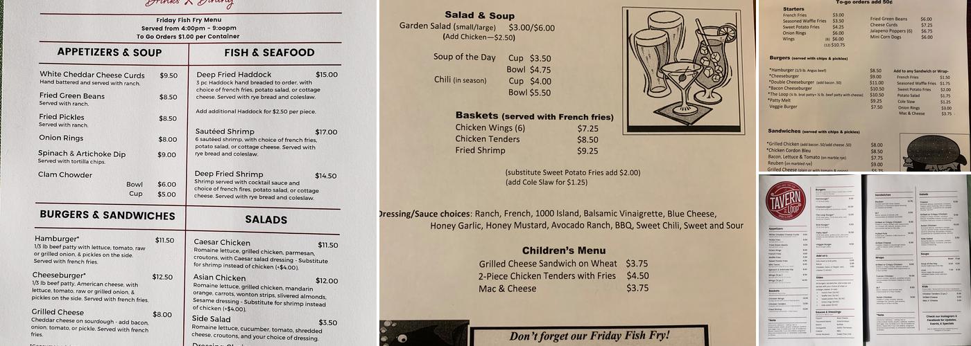 Tavern on the Loop Menu