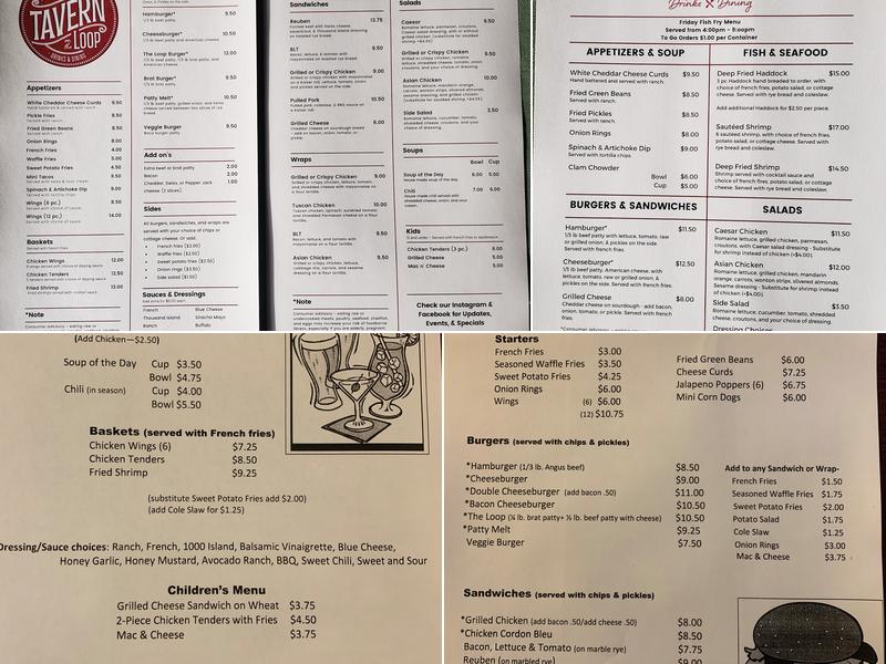 Tavern on the Loop Menu