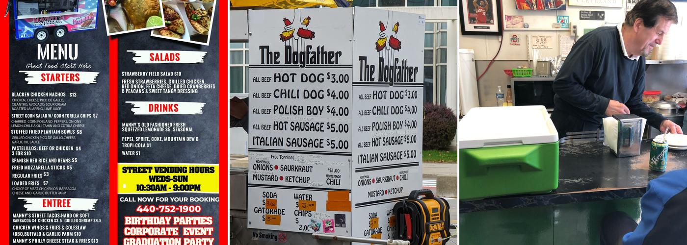 Mannys Hot Dog Cart Menu
