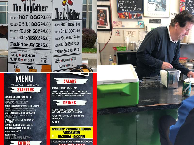 Mannys Hot Dog Cart Menu