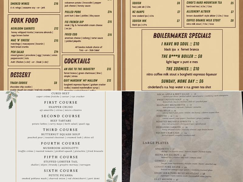 Fig & Ash Menu