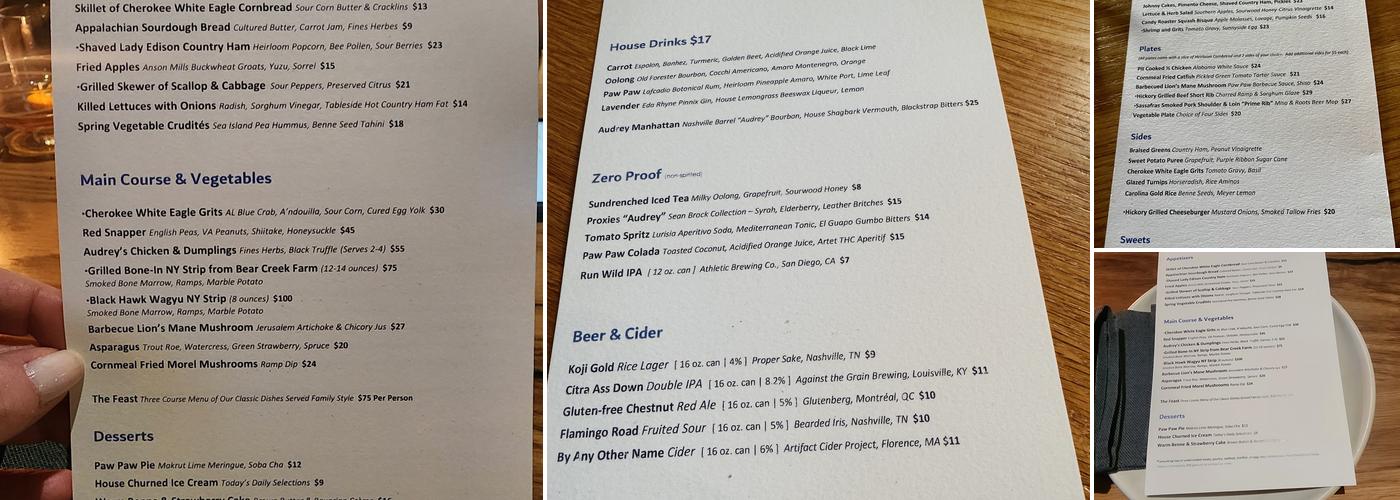 Audrey Menu
