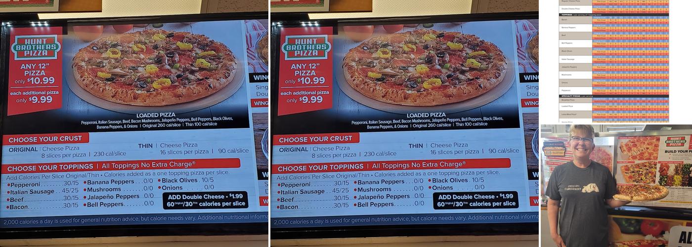Hunt Brothers Pizza Menu