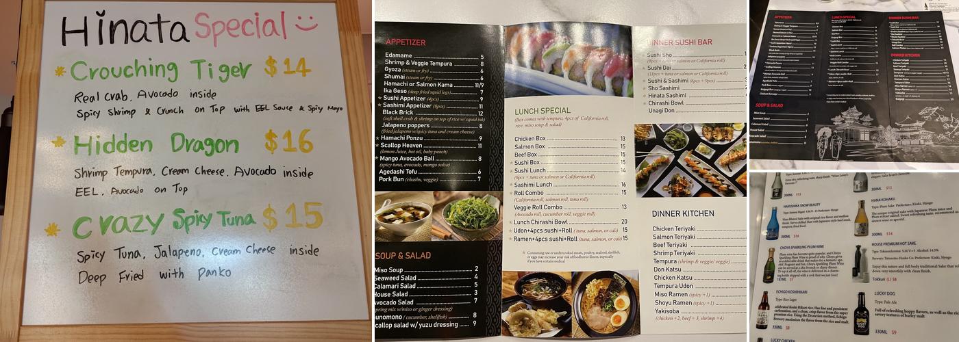Hinata Sushi Bar &Grill Menu