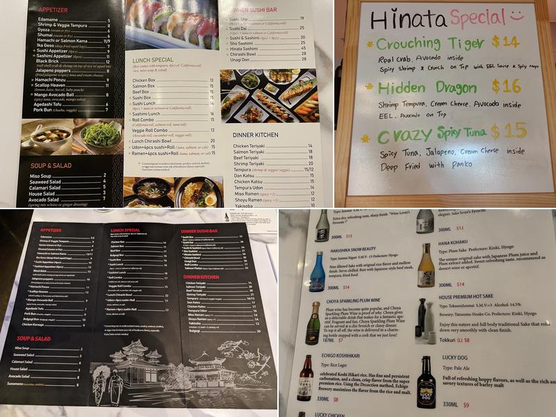 Hinata Sushi Bar &Grill Menu