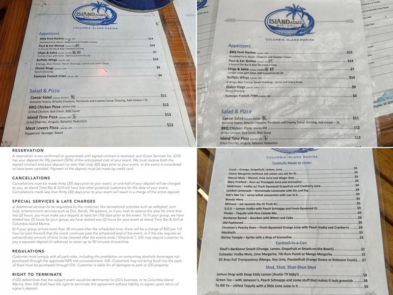 Island Time Bar & Grill Menu