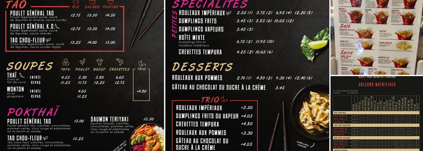 Thaïzone Menu