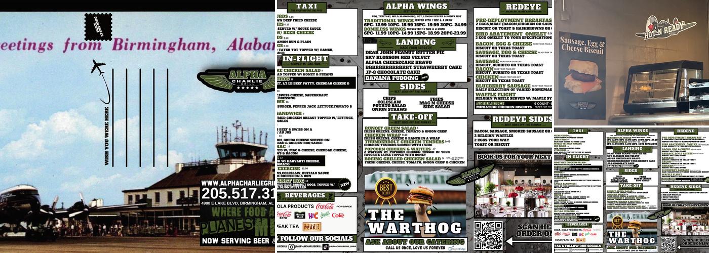 Alpha Charlie Grill Menu
