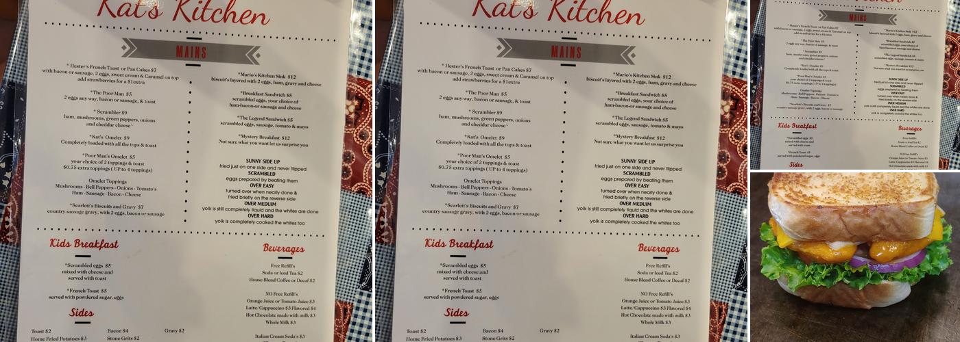 Kat's Kitchen Menu