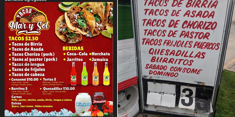 Tacos La Barca D.C Menu
