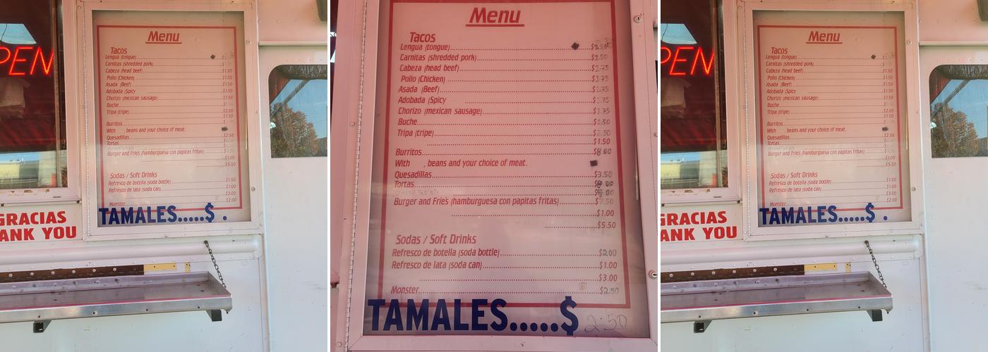 Taqueria La Esperanza Menu