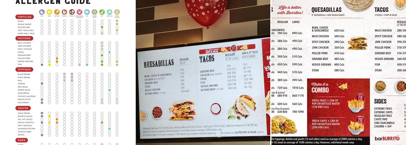 barBURRITO Menu