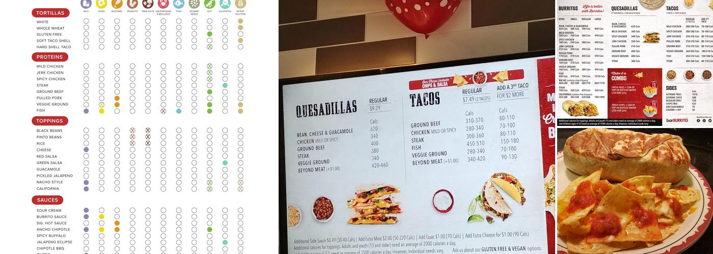 barBURRITO Menu
