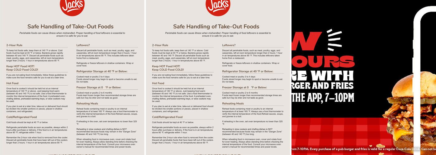 Jacks Restraunt Menu