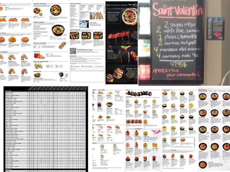Sushi Shop Menu