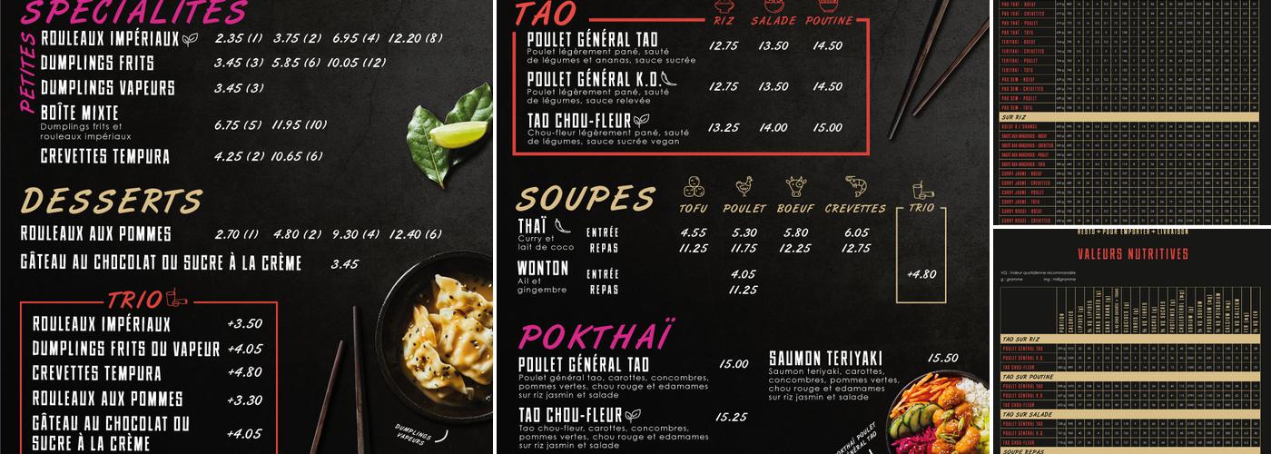 Thaïzone Menu