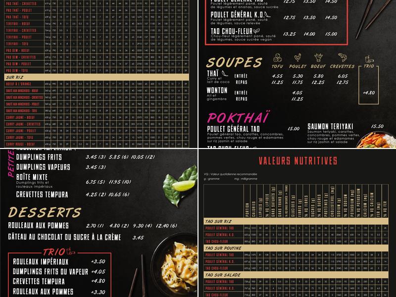 Thaïzone Menu