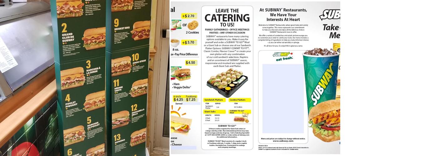 Subway Menu