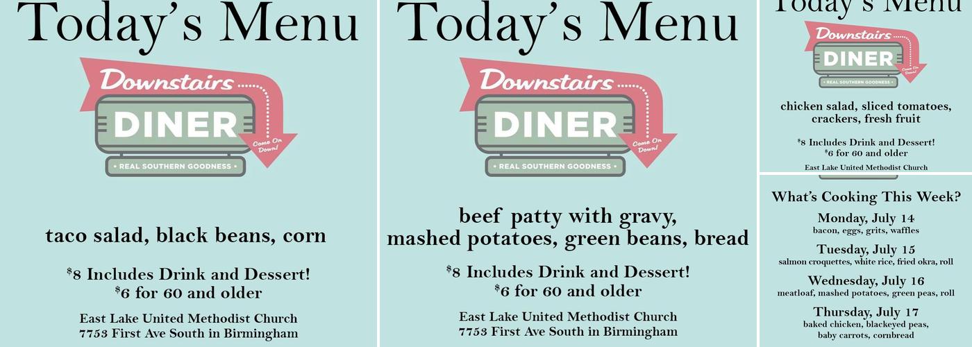 Downstairs Diner Menu