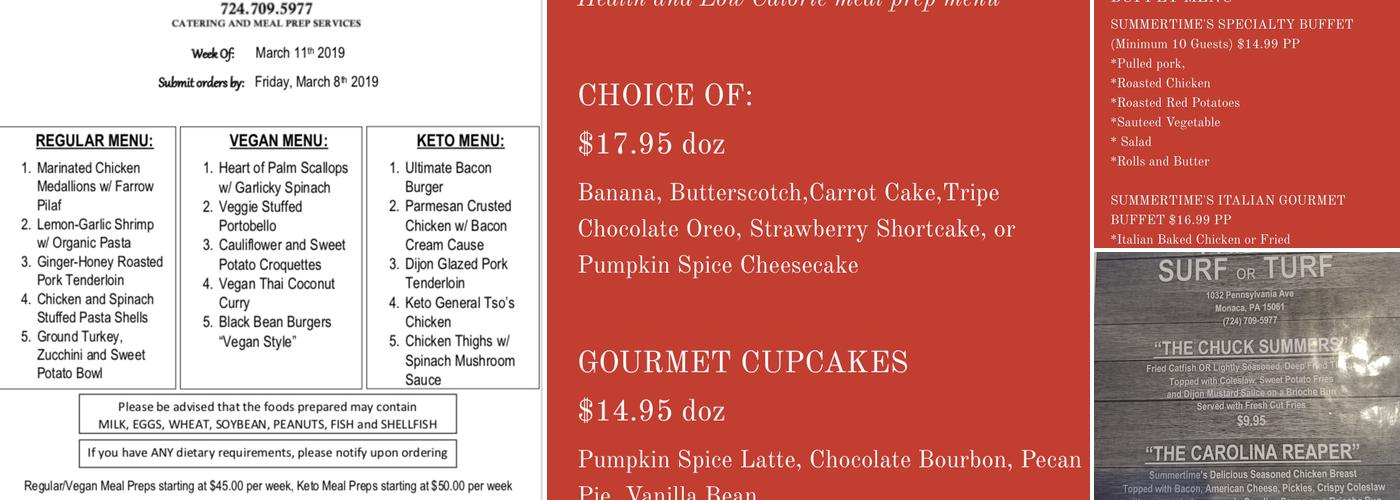 SUMMERTIME'S FEEL GOOD FOODS Menu