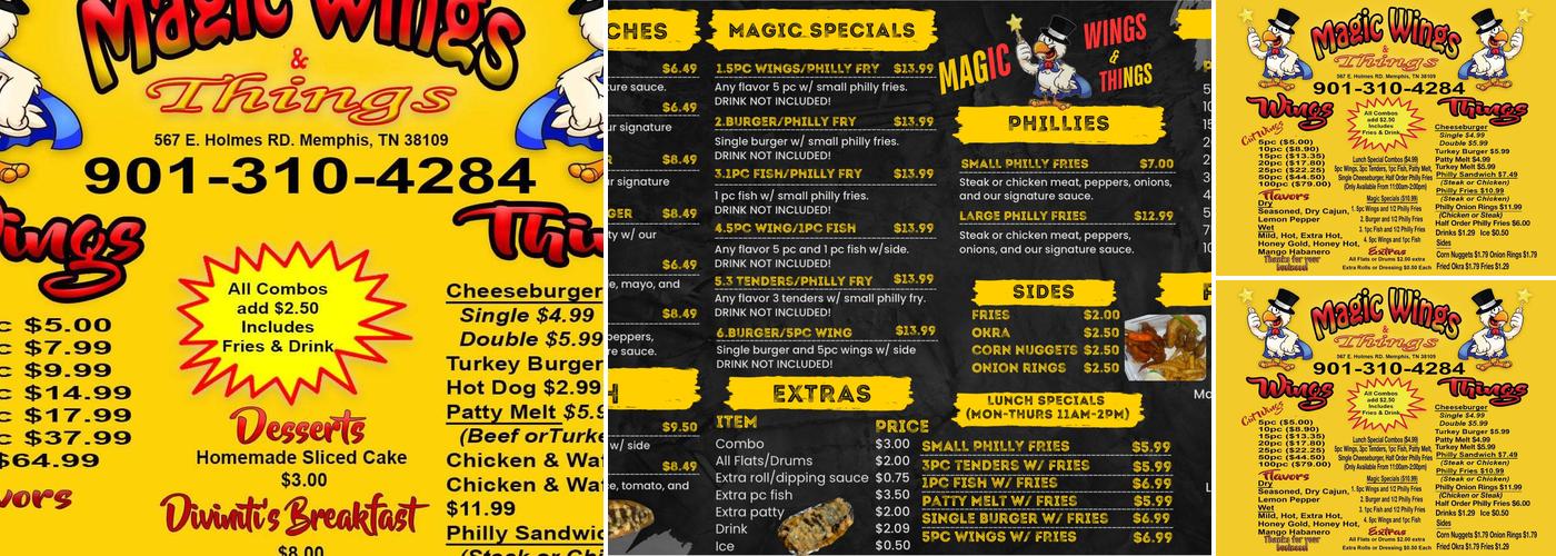 magic wings and things Menu
